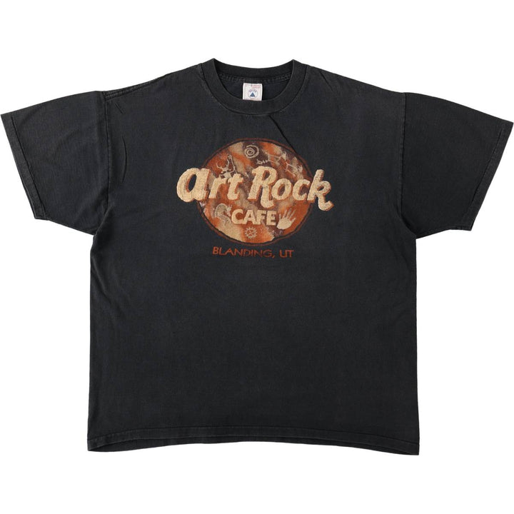 90'S Delta parody print T-shirt, men's size L equivalent, vintage. cotton black type Vintage Second Hand