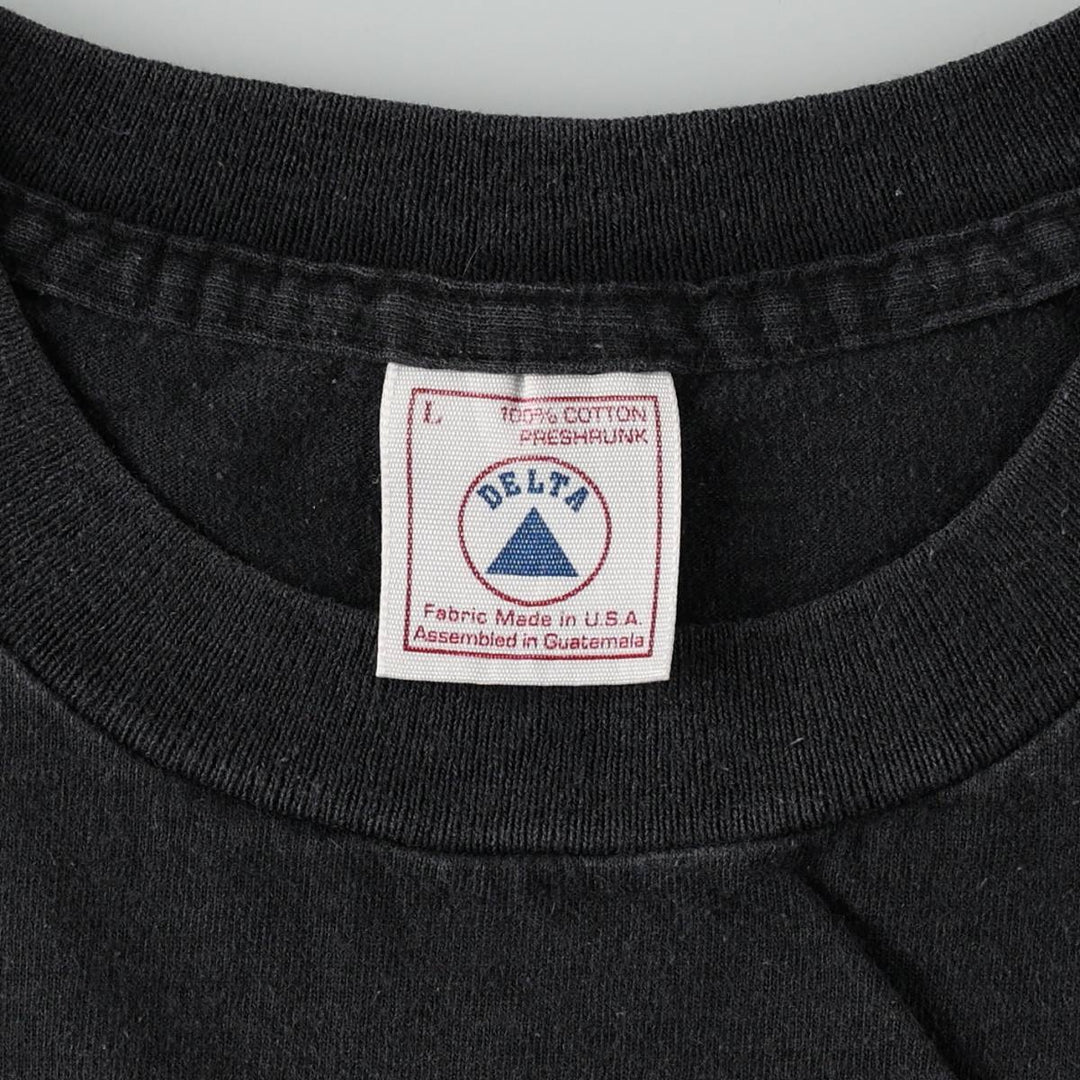 90'S Delta parody print T-shirt, men's size L equivalent, vintage. cotton black type Vintage Second Hand