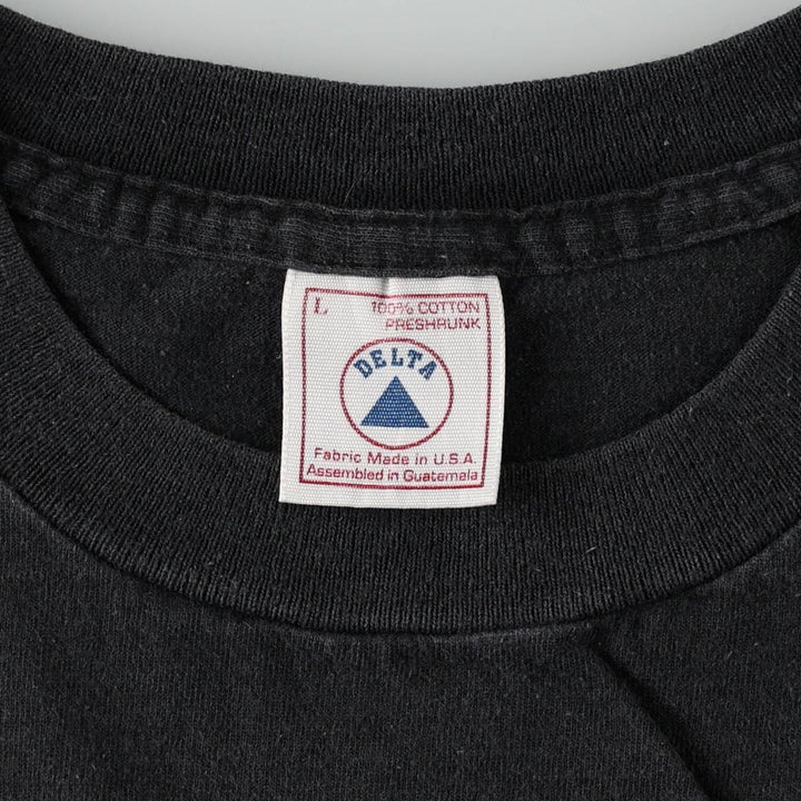 90'S Delta parody print T-shirt, men's size L equivalent, vintage. cotton black type Vintage Second Hand