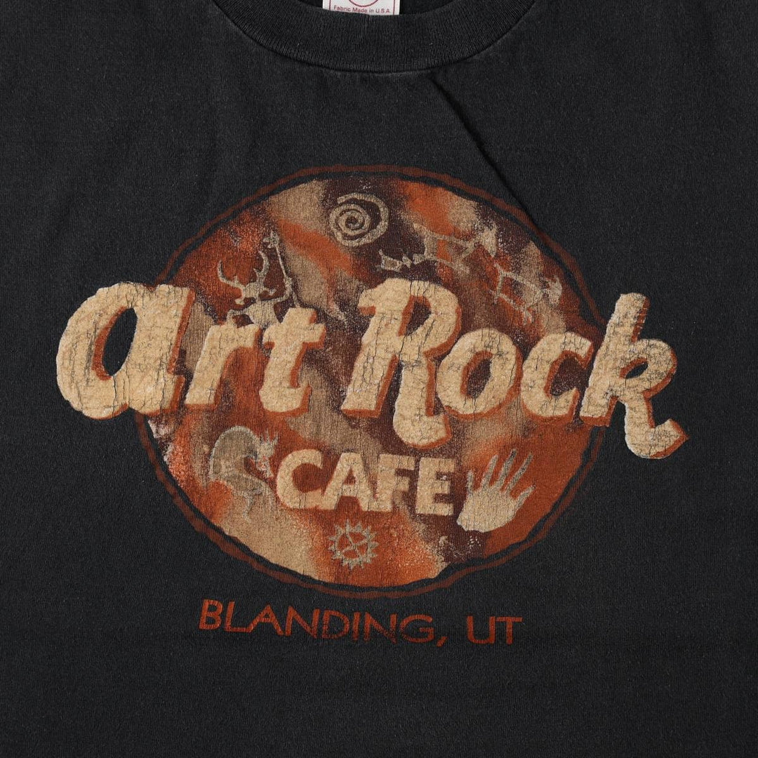 90'S Delta parody print T-shirt, men's size L equivalent, vintage. cotton black type Vintage Second Hand