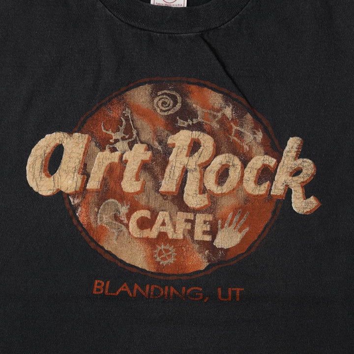 90'S Delta parody print T-shirt, men's size L equivalent, vintage. cotton black type Vintage Second Hand