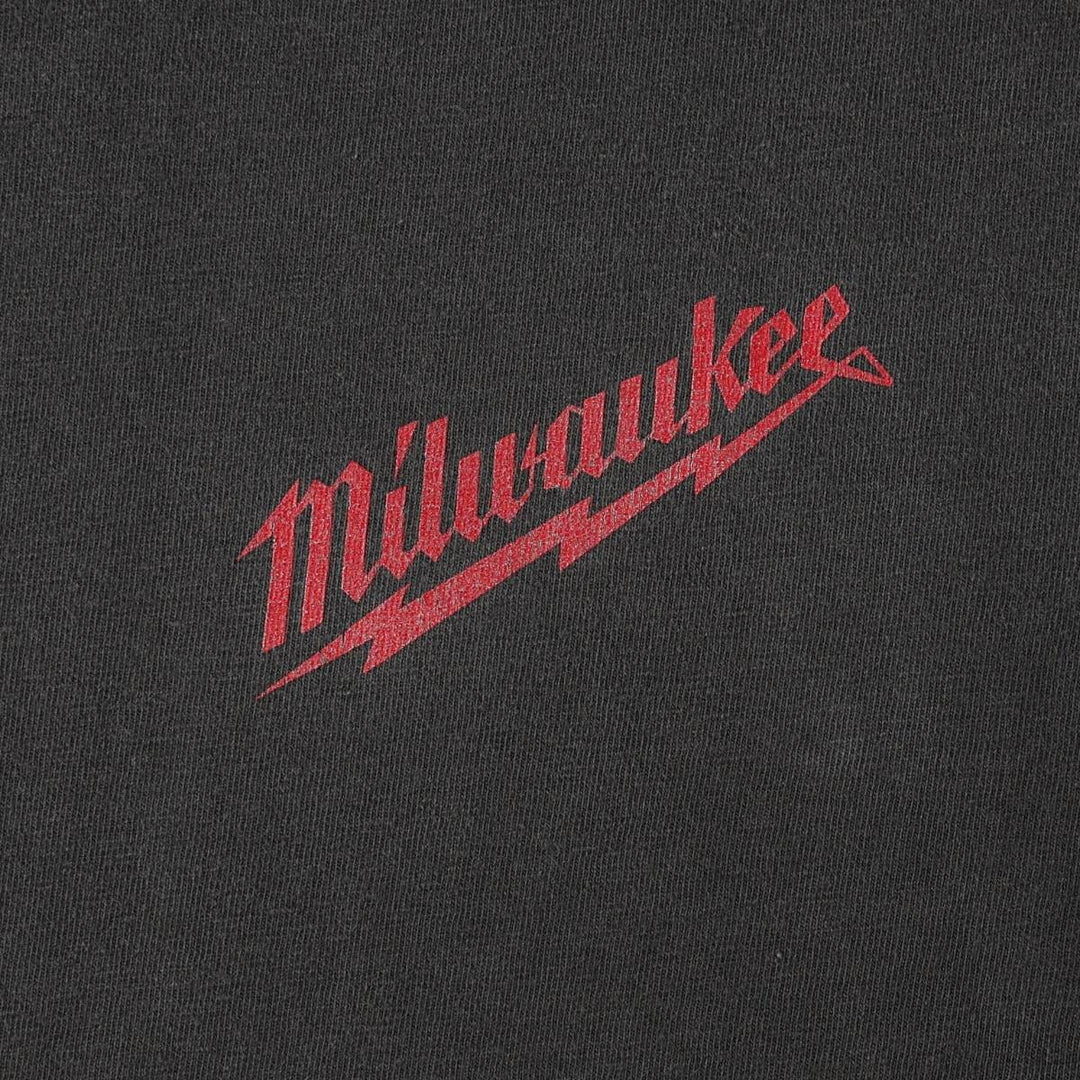 90s-00'S Hanes BEEFY-T Milwaukee Tool advertising T-shirt, men's size XL (approx.) cotton black type Vintage Second Hand