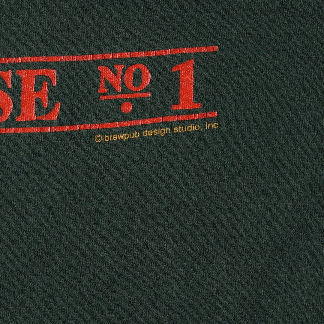 90'S Fruit of the Loom BARLEY'S BREWING COMPANY Advertising T-Shirt, Made in USA, Men's XL equivalent, Vintage cotton Green type dark green Vintage Second Hand