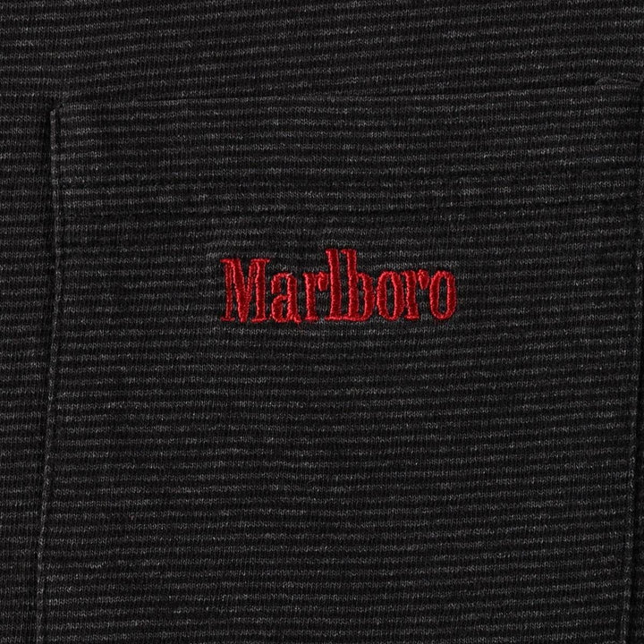 ~90'S Marlboro striped pattern advertising T-shirt, men's size XL equivalent, vintage. unclear Charcoal Vintage Second Hand