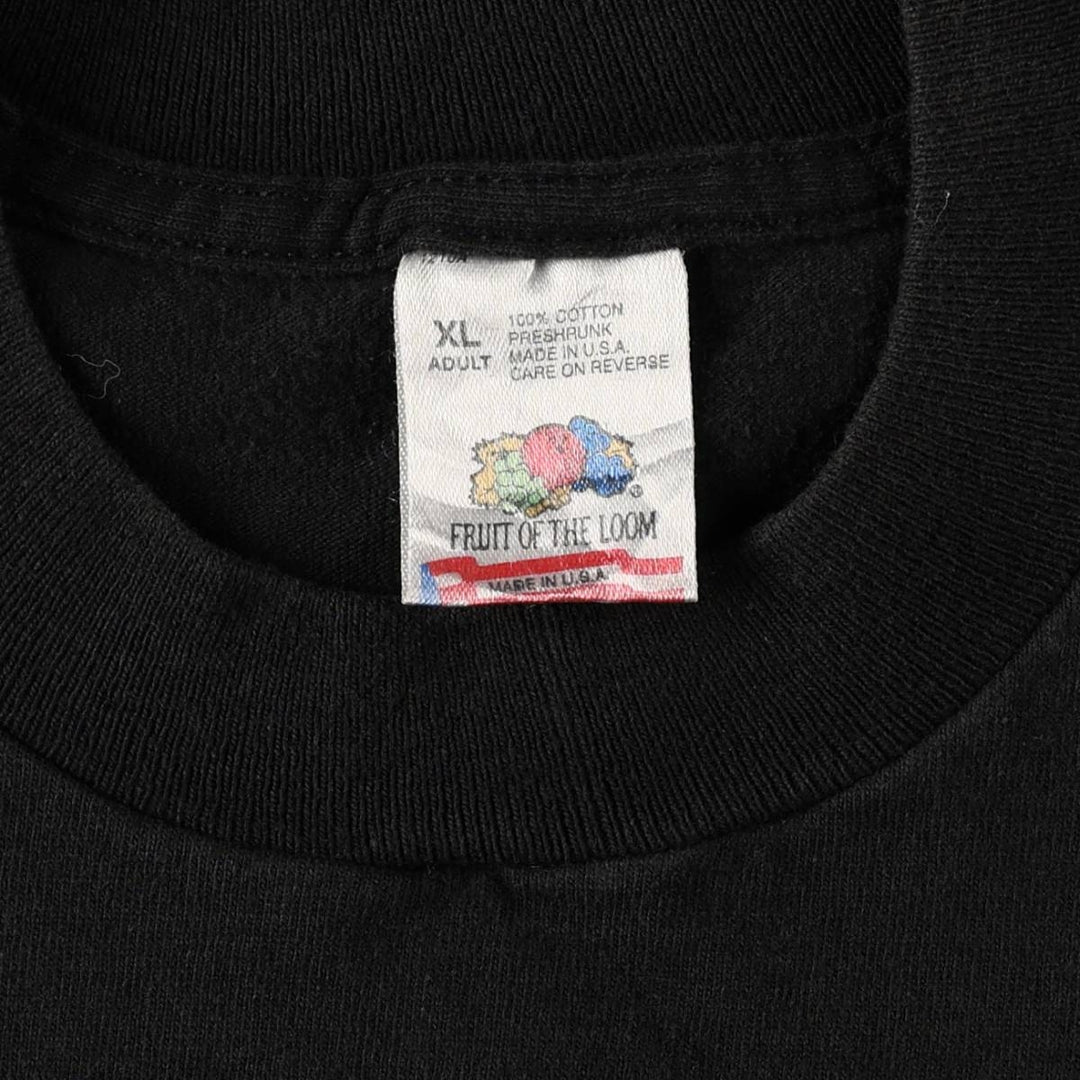 90'S Fruit of the Loom Winston advertising T-shirt, Made in USA, Men's XL equivalent. cotton black type Vintage Second Hand