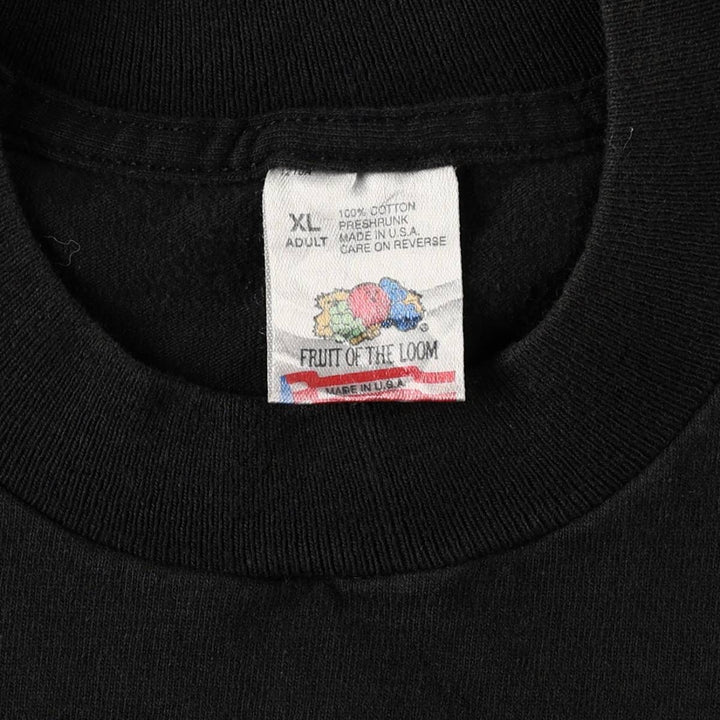90'S Fruit of the Loom Winston advertising T-shirt, Made in USA, Men's XL equivalent. cotton black type Vintage Second Hand