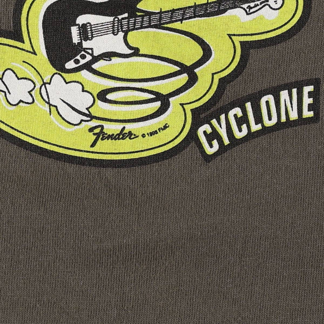 ~90'S Fender Advertising T-Shirt, Made in USA, Men's XL equivalent, Vintage cotton Khaki type Vintage Second Hand