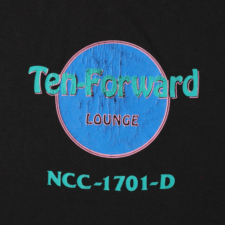 90'S Fruit of the Loom Star Trek: The Next Generation parody movie t-shirt, made in USA, men's size L equivalent. cotton black type Vintage Second Hand