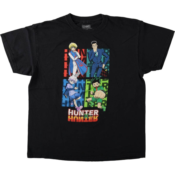 HUNTERxHUNTER Anime Character Print T-Shirt, Men's Size L cotton black type Vintage Second Hand