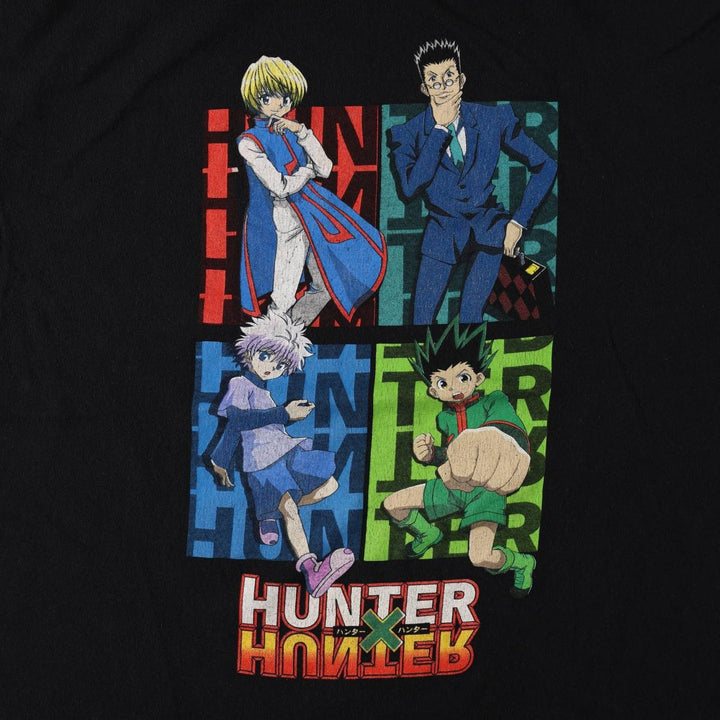 HUNTERxHUNTER Anime Character Print T-Shirt, Men's Size L cotton black type Vintage Second Hand