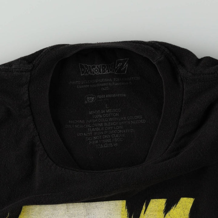DRAGONBALL Z Vegeta Anime Character Print T-Shirt (Men's Size L) cotton black type Vintage Second Hand