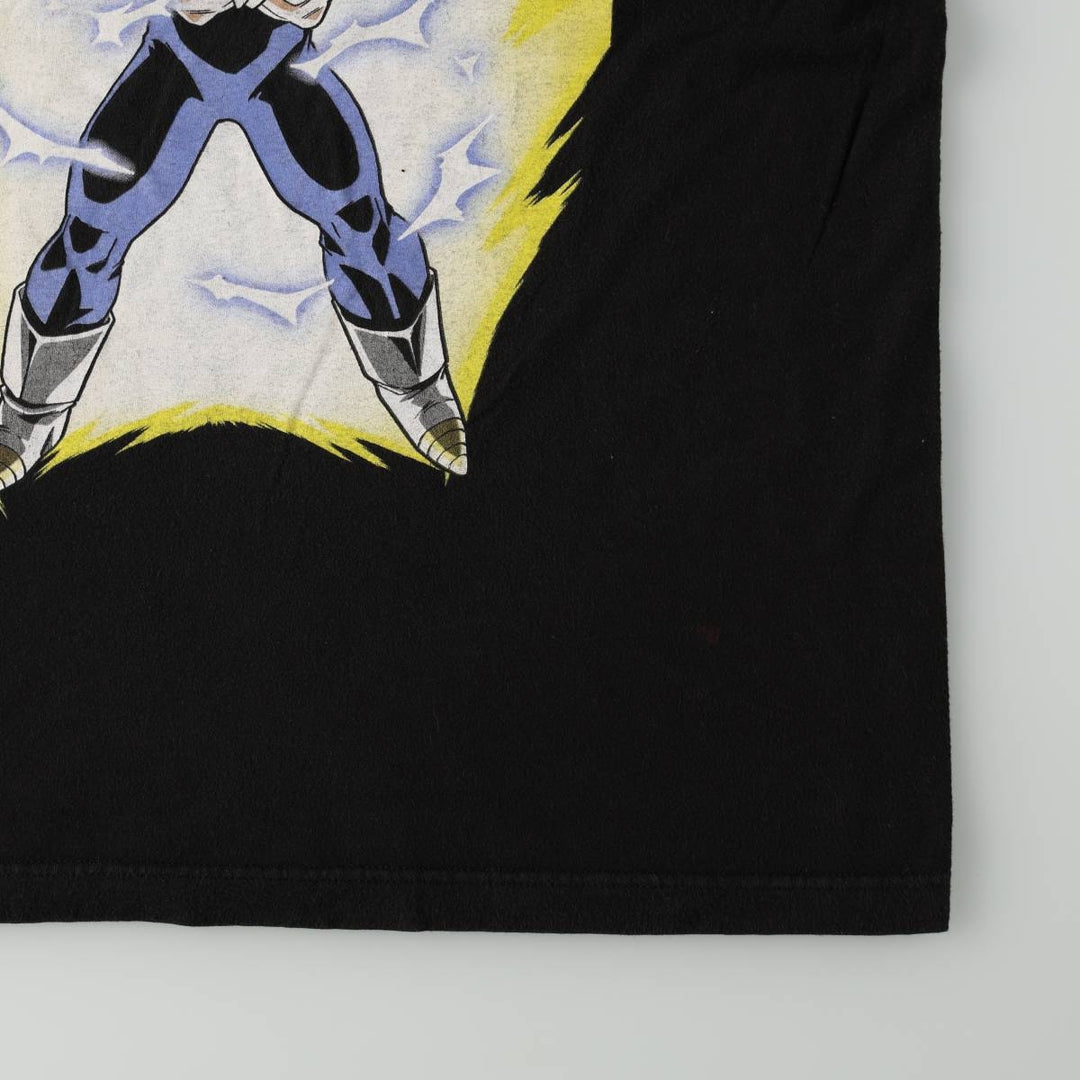 DRAGONBALL Z Vegeta Anime Character Print T-Shirt (Men's Size L) cotton black type Vintage Second Hand
