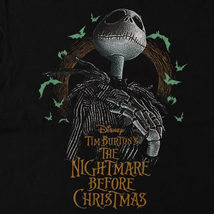 The Nightmare Before Christmas Character Print T-Shirt (Men's Size L) cotton black type Vintage Second Hand