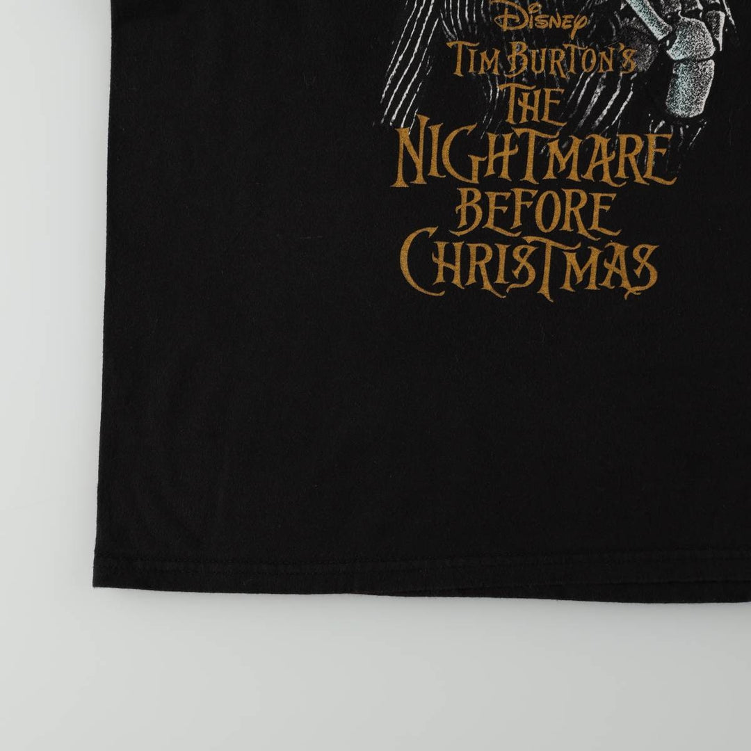 The Nightmare Before Christmas Character Print T-Shirt (Men's Size L) cotton black type Vintage Second Hand