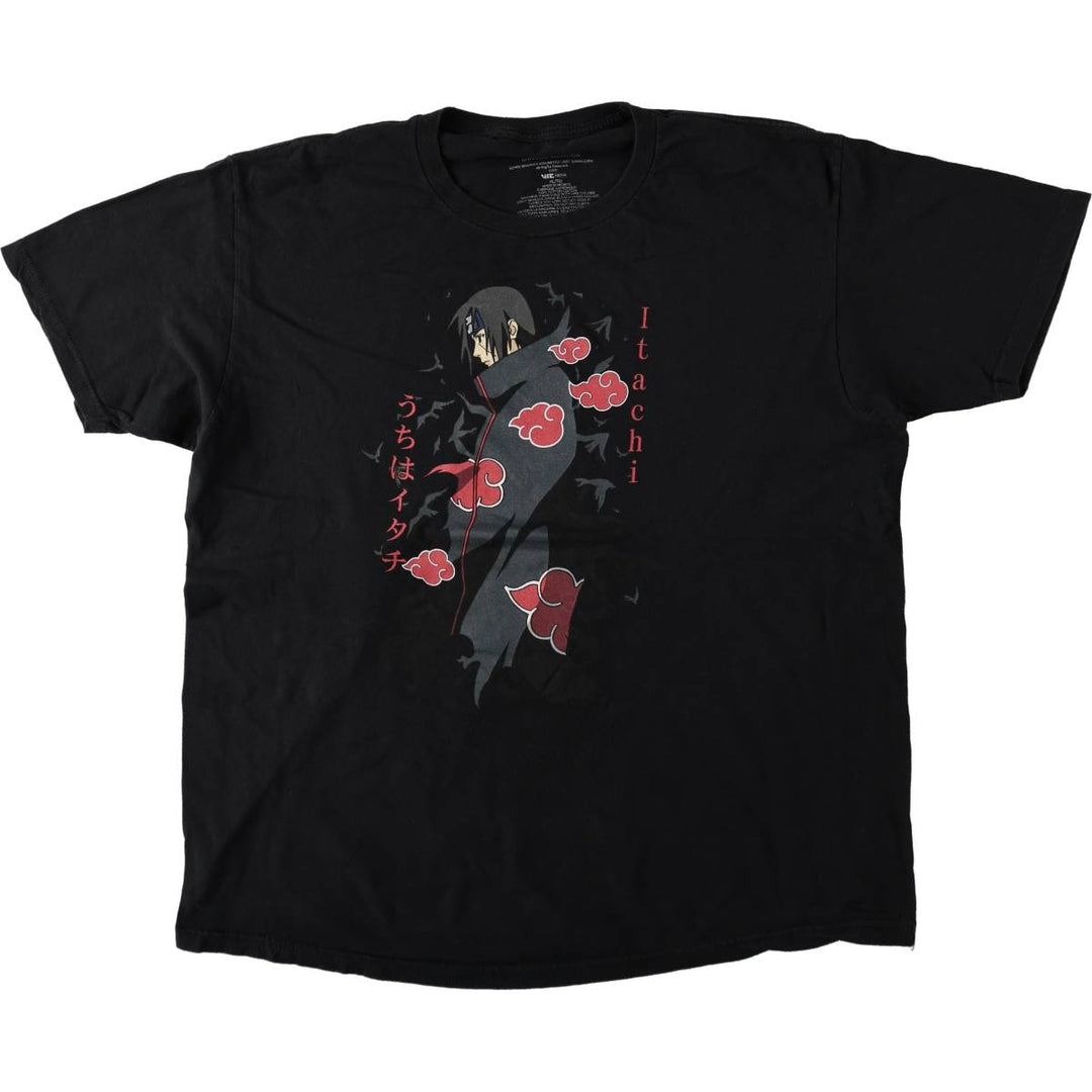 NARUTO SHIPPUDEN Naruto Shippuden Uchiha Itachi Anime Character Print T-Shirt Men's XL cotton black type Vintage Second Hand