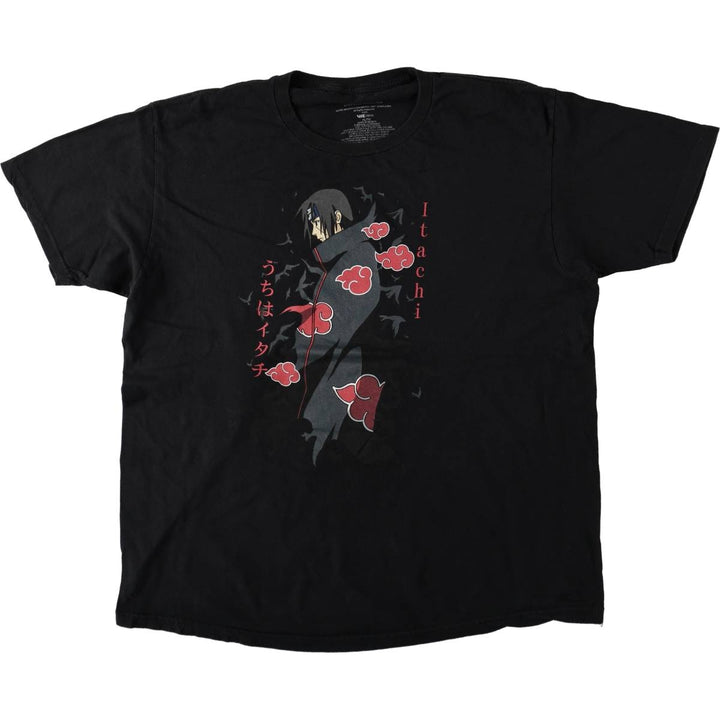 NARUTO SHIPPUDEN Naruto Shippuden Uchiha Itachi Anime Character Print T-Shirt Men's XL cotton black type Vintage Second Hand