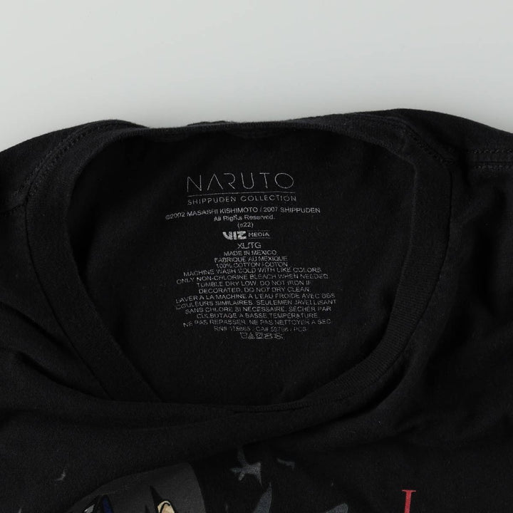 NARUTO SHIPPUDEN Naruto Shippuden Uchiha Itachi Anime Character Print T-Shirt Men's XL cotton black type Vintage Second Hand