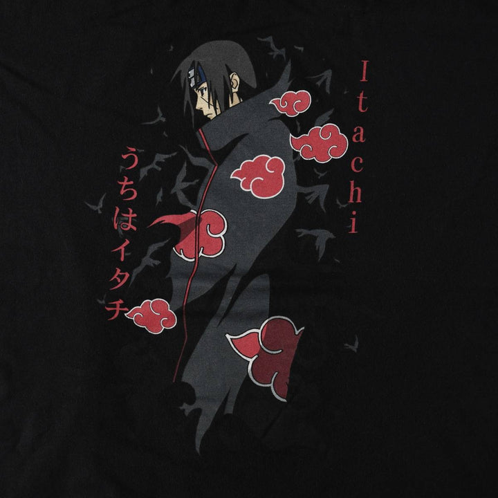 NARUTO SHIPPUDEN Naruto Shippuden Uchiha Itachi Anime Character Print T-Shirt Men's XL cotton black type Vintage Second Hand