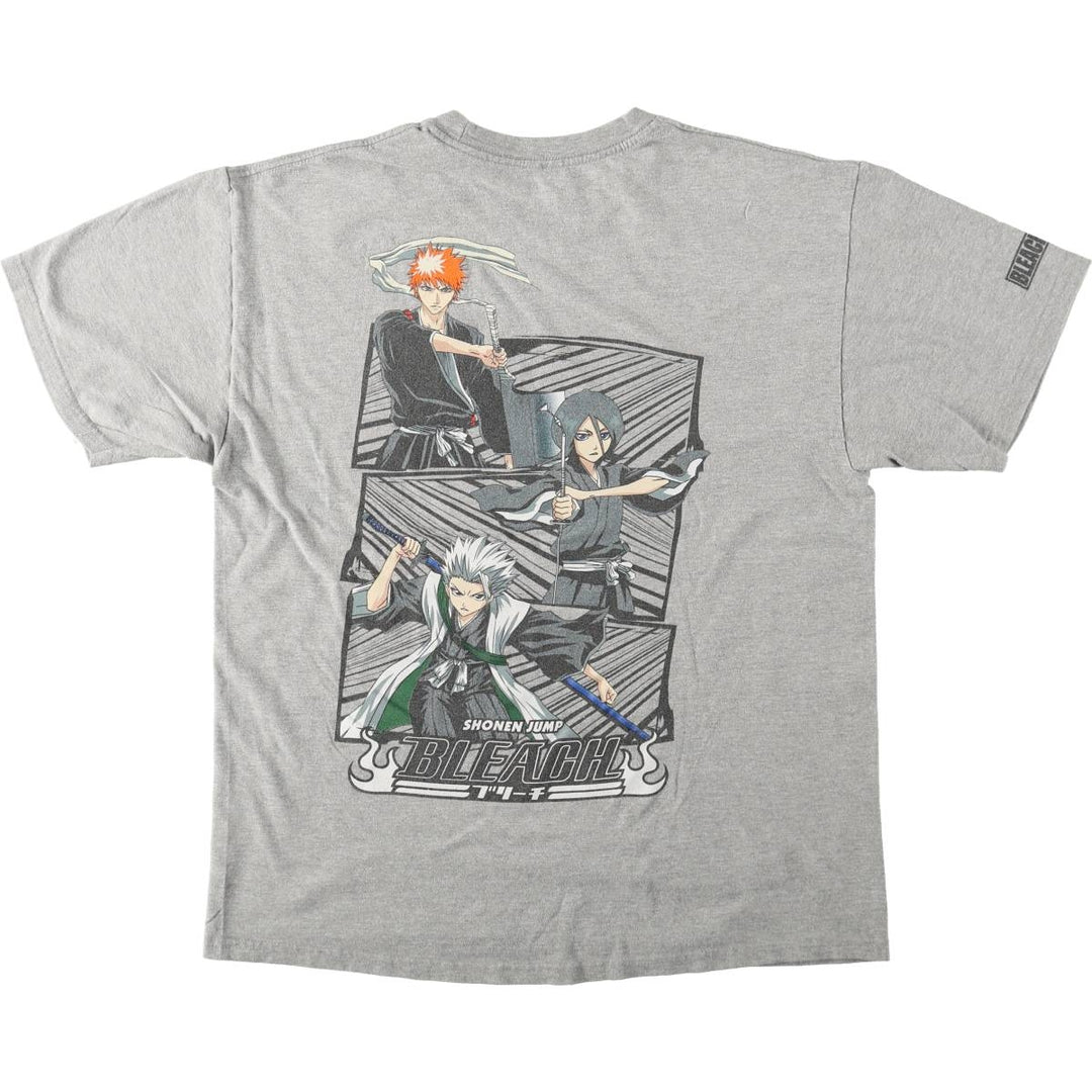 BLEACH Anime Character Print T-Shirt Men's Size L unclear gray type Vintage Second Hand