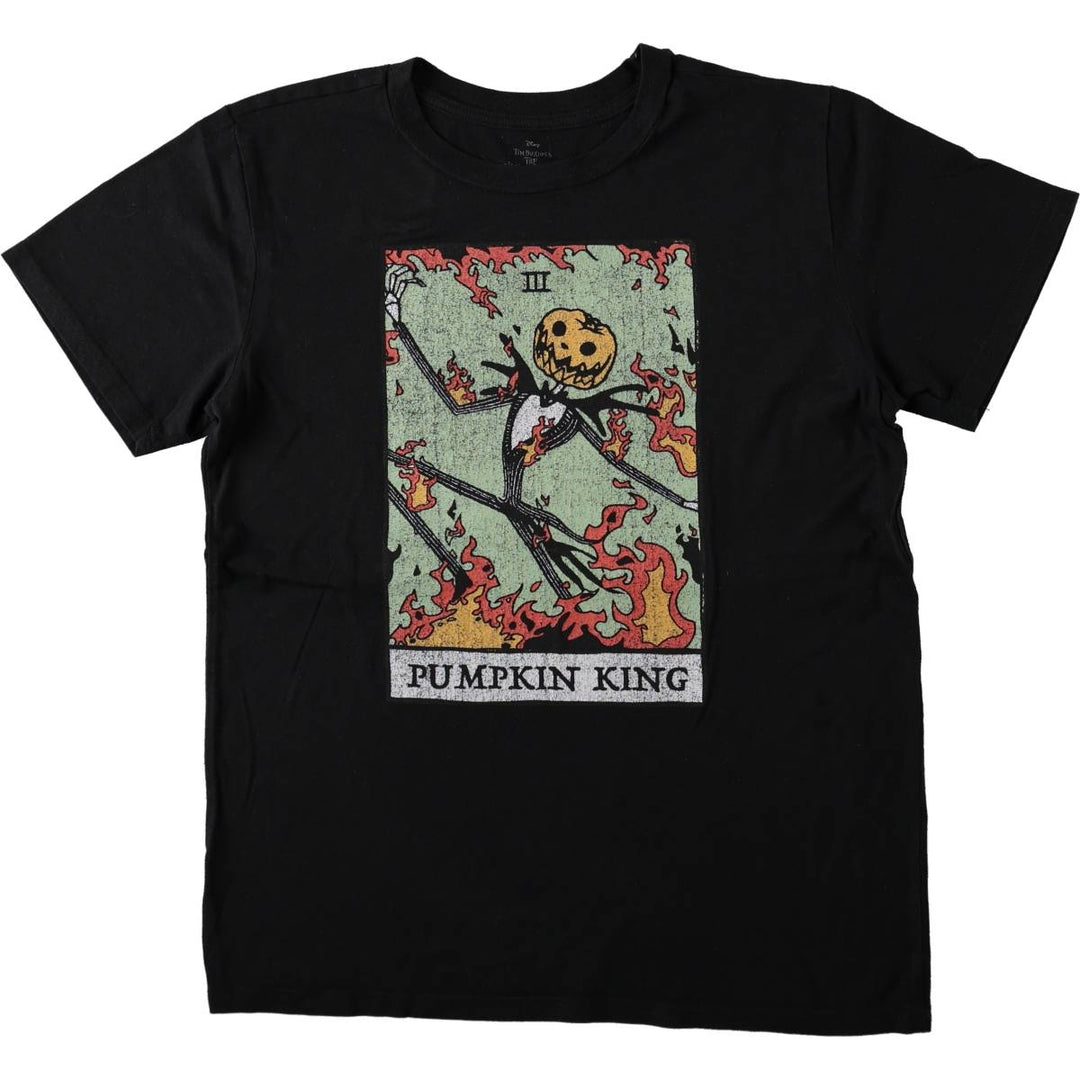 THE NIGHTMARE BEFORE CHRISTMAS Character Print T-Shirt (Men's Size M) cotton black type Vintage Second Hand