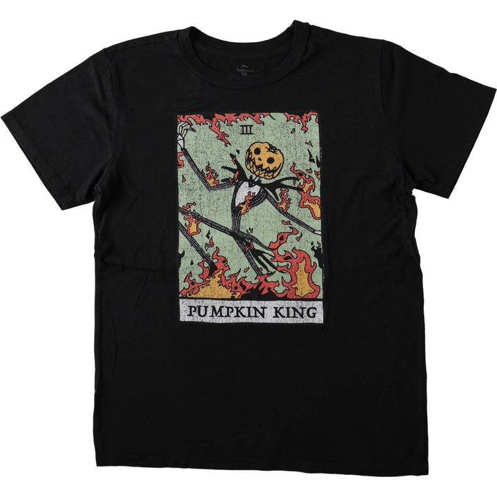 THE NIGHTMARE BEFORE CHRISTMAS Character Print T-Shirt (Men's Size M) cotton black type Vintage Second Hand