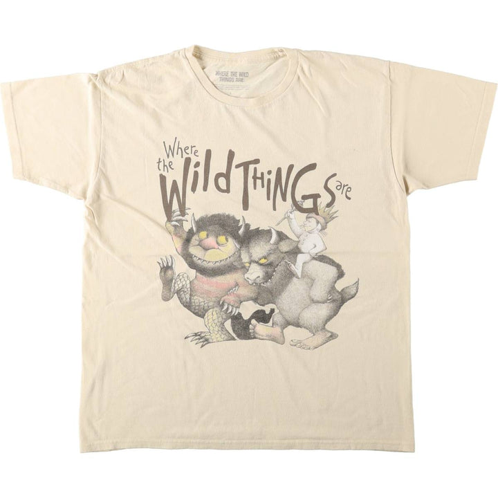 Where the Wild Things Are Character Print T-Shirt (Men's Size L) cotton unbleached Vintage Second Hand
