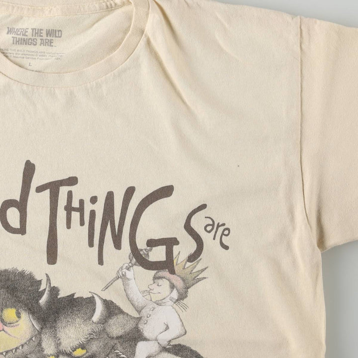 Where the Wild Things Are Character Print T-Shirt (Men's Size L) cotton unbleached Vintage Second Hand