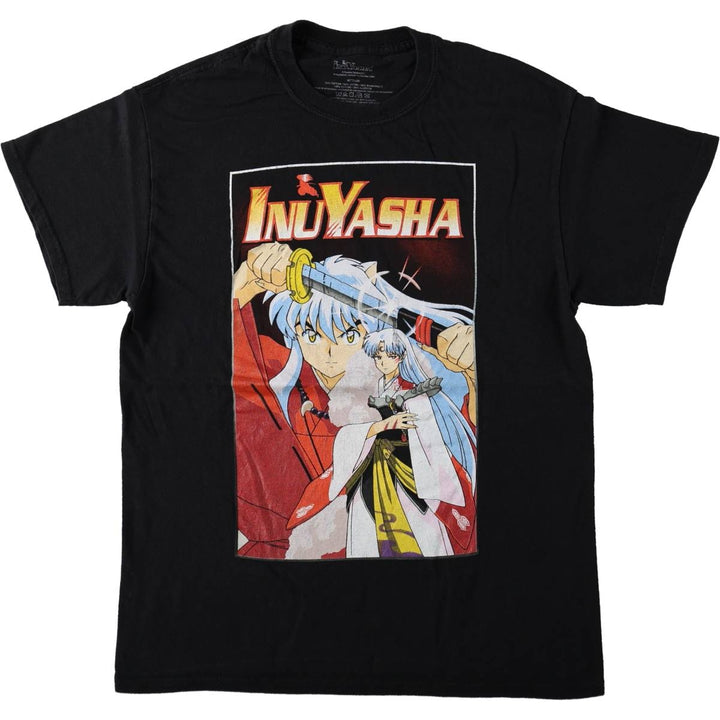 INUYASHA (Inuyasha) Anime Character Print T-Shirt, MEDIUM (Men's Size M) cotton black type Vintage Second Hand