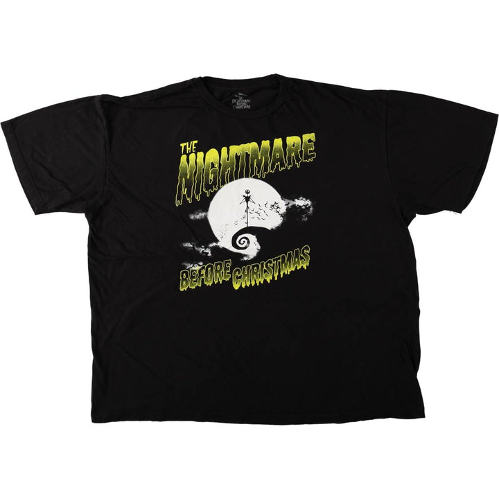 THE NIGHTMARE BEFORE CHRISTMAS Character Print T-Shirt (Men's XXL equivalent) cotton black type Vintage Second Hand
