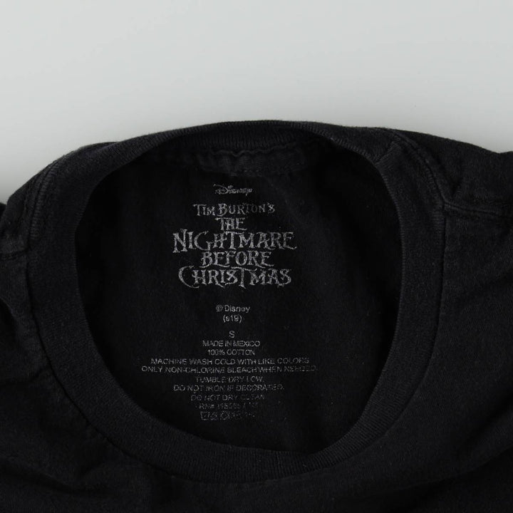 THE NIGHTMARE BEFORE CHRISTMAS Character Print T-Shirt (Men's Size S) cotton black type Vintage Second Hand