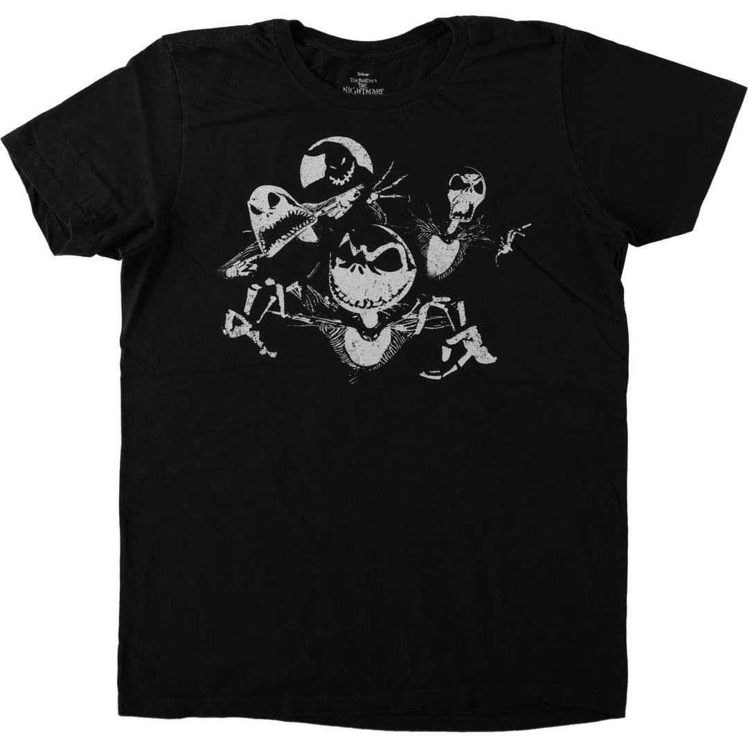 The Nightmare Before Christmas Character Print T-Shirt (Men's Size L) cotton black type Vintage Second Hand
