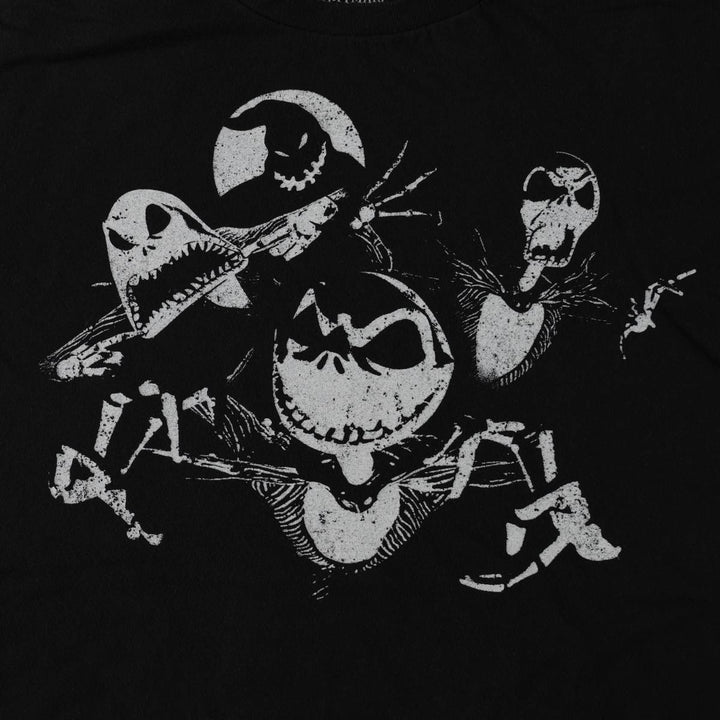 The Nightmare Before Christmas Character Print T-Shirt (Men's Size L) cotton black type Vintage Second Hand