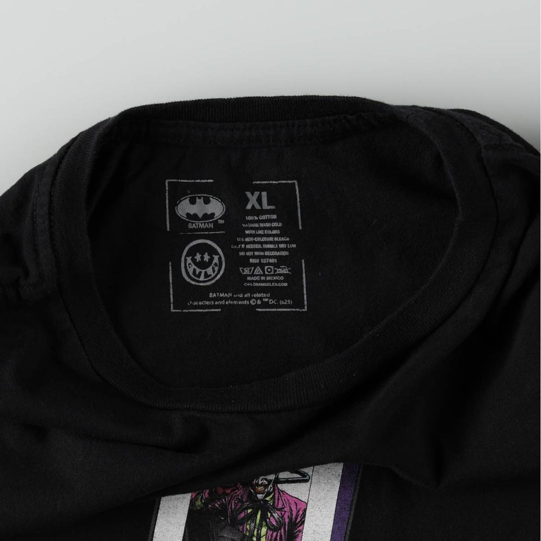 BATMAN Joker Character Print T-Shirt (Men's XL equivalent) cotton black type Vintage Second Hand