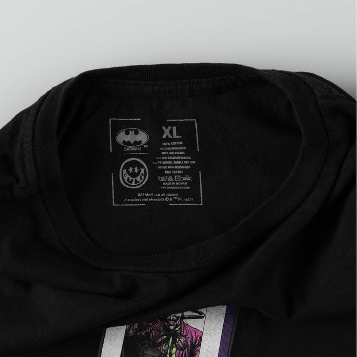 BATMAN Joker Character Print T-Shirt (Men's XL equivalent) cotton black type Vintage Second Hand