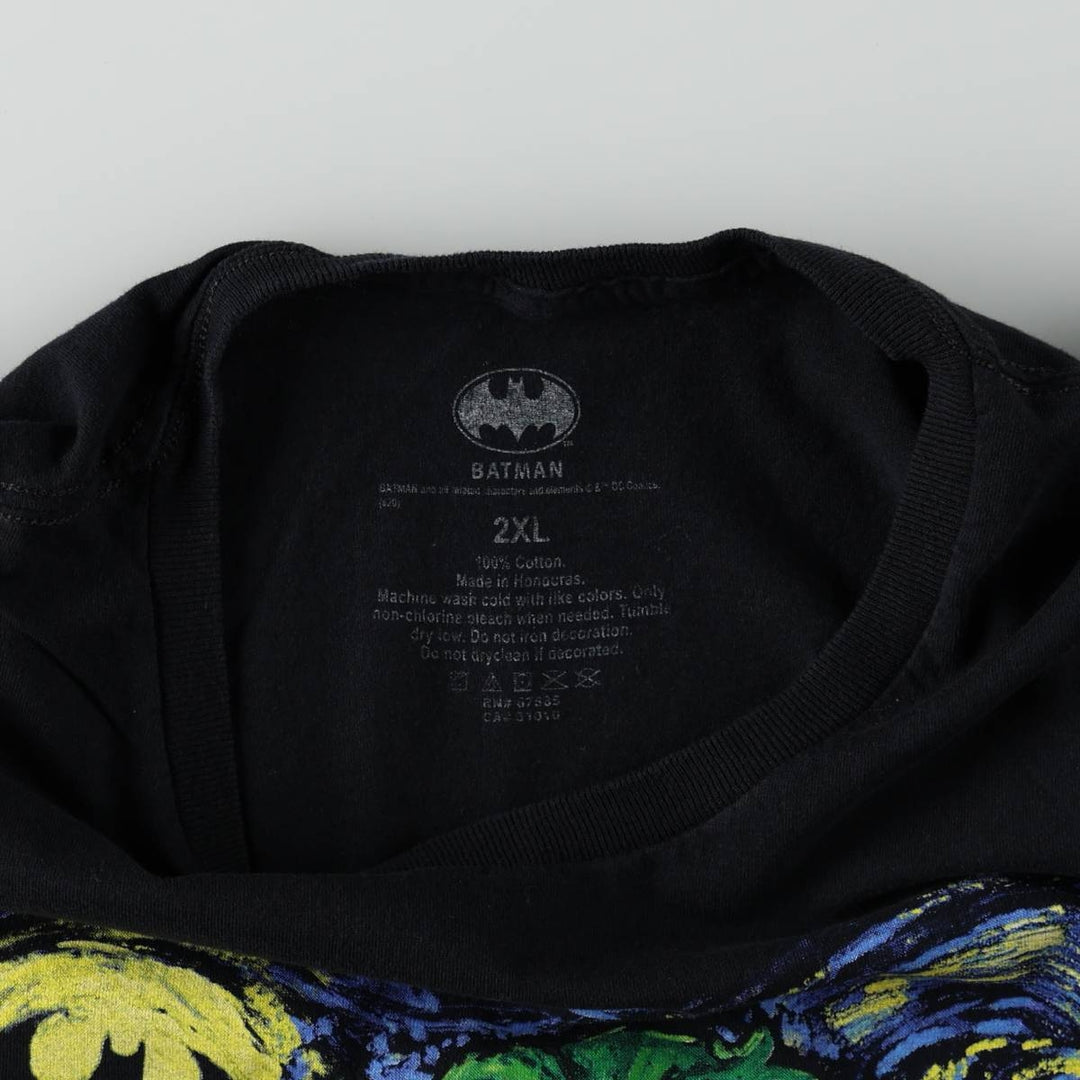 BATMAN Joker Parody Character Print T-Shirt (Men's XXL equivalent) cotton black type Vintage Second Hand