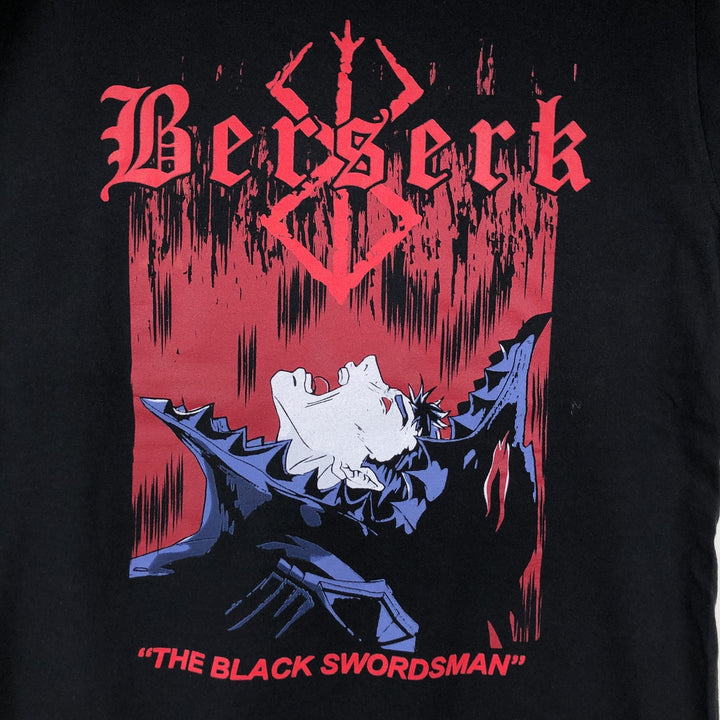 BERSERK Guts Anime Character Print T-Shirt (Men's Size M) cotton black type Vintage Second Hand