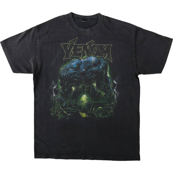 VENOM Venom character print T-shirt Men's L size unclear black type Vintage Second Hand
