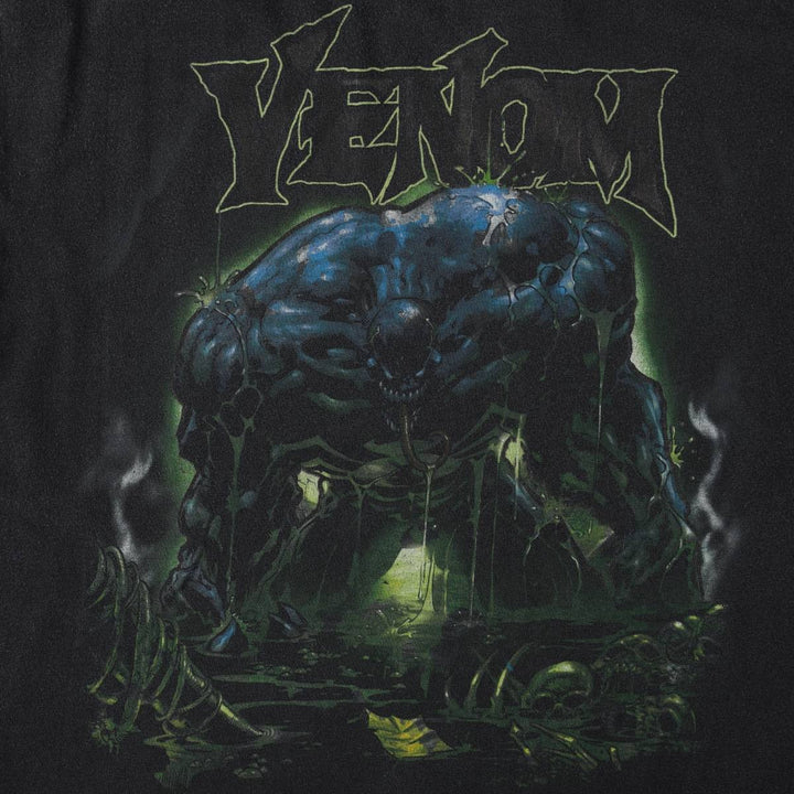 VENOM Venom character print T-shirt Men's L size unclear black type Vintage Second Hand