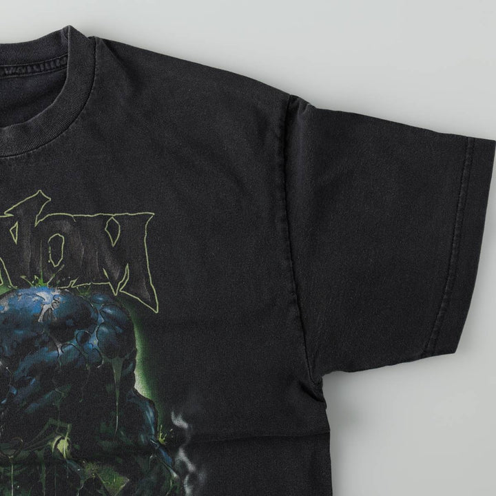 VENOM Venom character print T-shirt Men's L size unclear black type Vintage Second Hand