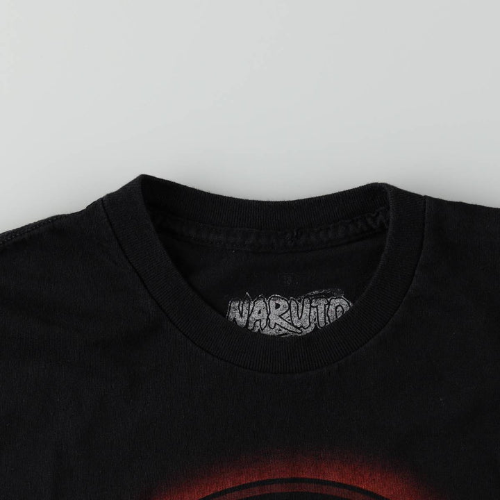 NARUTO SHIPPUDEN Naruto Shippuden Uchiha Itachi Anime Character Print T-Shirt, Men's Size Medium cotton black type Vintage Second Hand