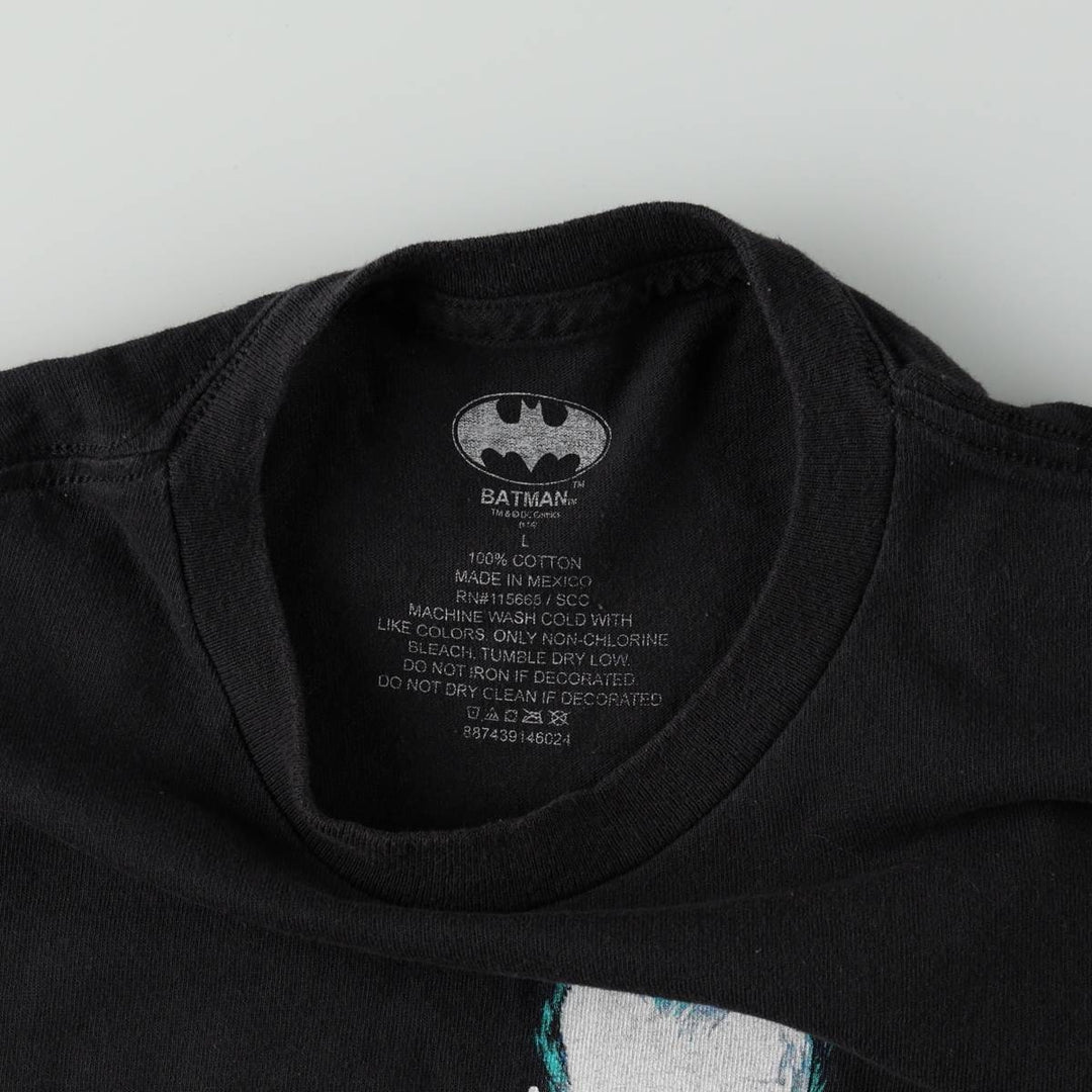 BATMAN Joker Harley Quinn Character Print T-Shirt (Men's Size L) cotton black type Vintage Second Hand