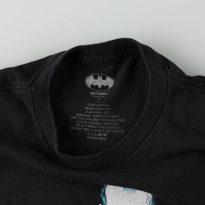 BATMAN Joker Harley Quinn Character Print T-Shirt (Men's Size L) cotton black type Vintage Second Hand