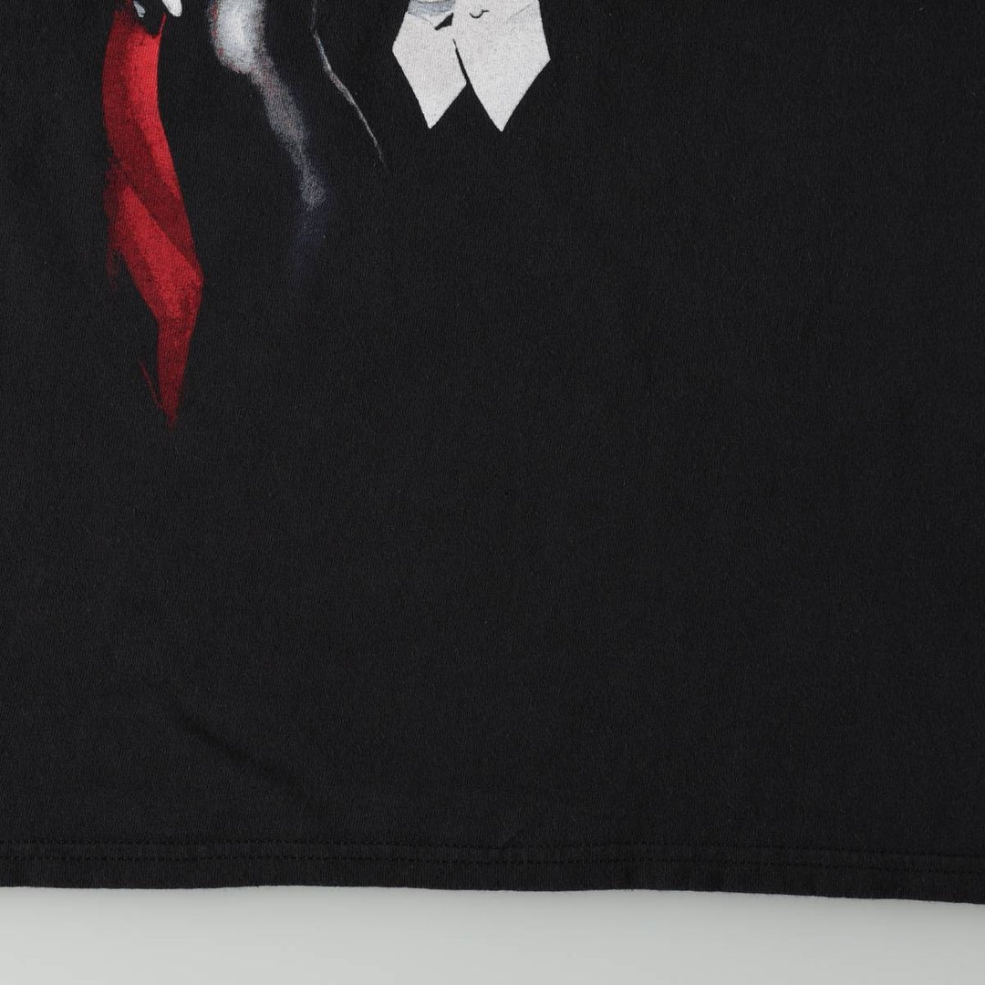 BATMAN Joker Harley Quinn Character Print T-Shirt (Men's Size L) cotton black type Vintage Second Hand