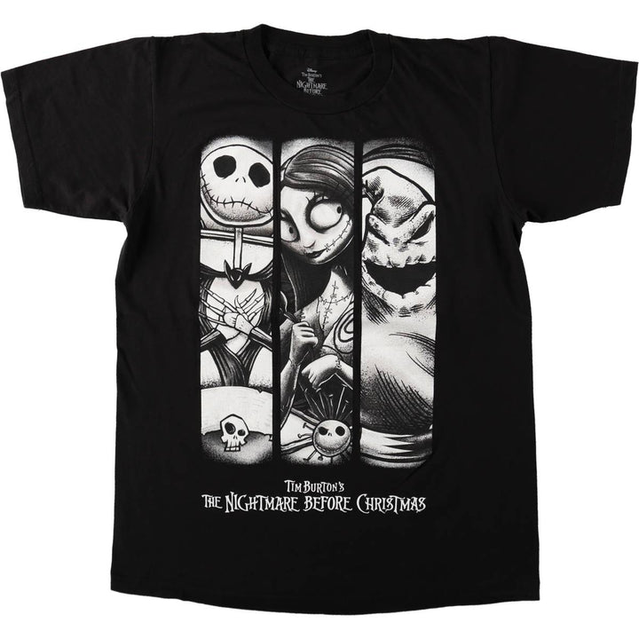 The Nightmare Before Christmas Character Print T-Shirt (Men's Size M) cotton black type Vintage Second Hand