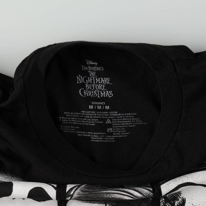 The Nightmare Before Christmas Character Print T-Shirt (Men's Size M) cotton black type Vintage Second Hand