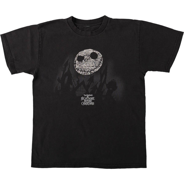 THE NIGHTMARE BEFORE CHRISTMAS Character Print T-Shirt (Men's Size S) unclear black type Vintage Second Hand