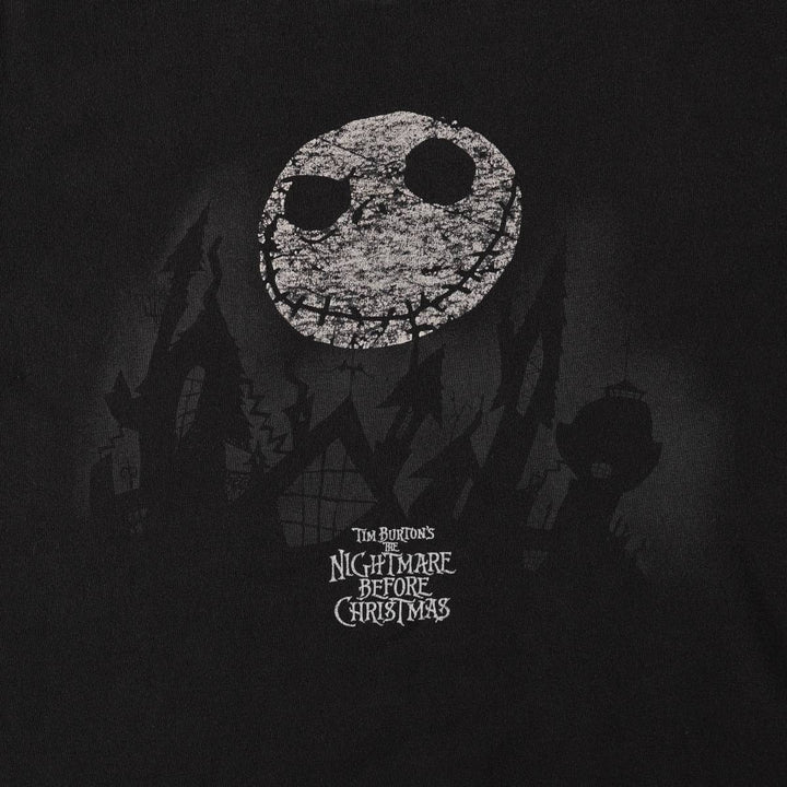 THE NIGHTMARE BEFORE CHRISTMAS Character Print T-Shirt (Men's Size S) unclear black type Vintage Second Hand