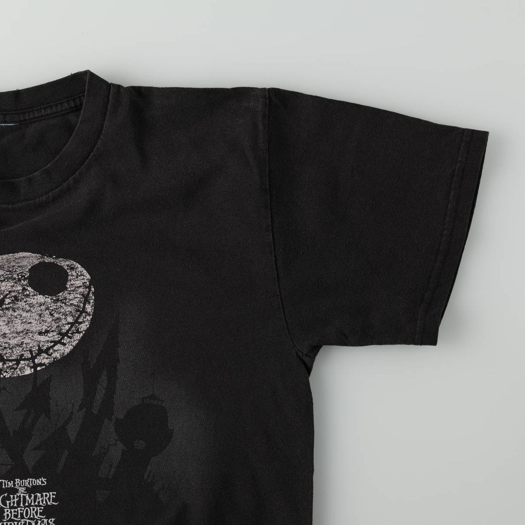 THE NIGHTMARE BEFORE CHRISTMAS Character Print T-Shirt (Men's Size S) unclear black type Vintage Second Hand