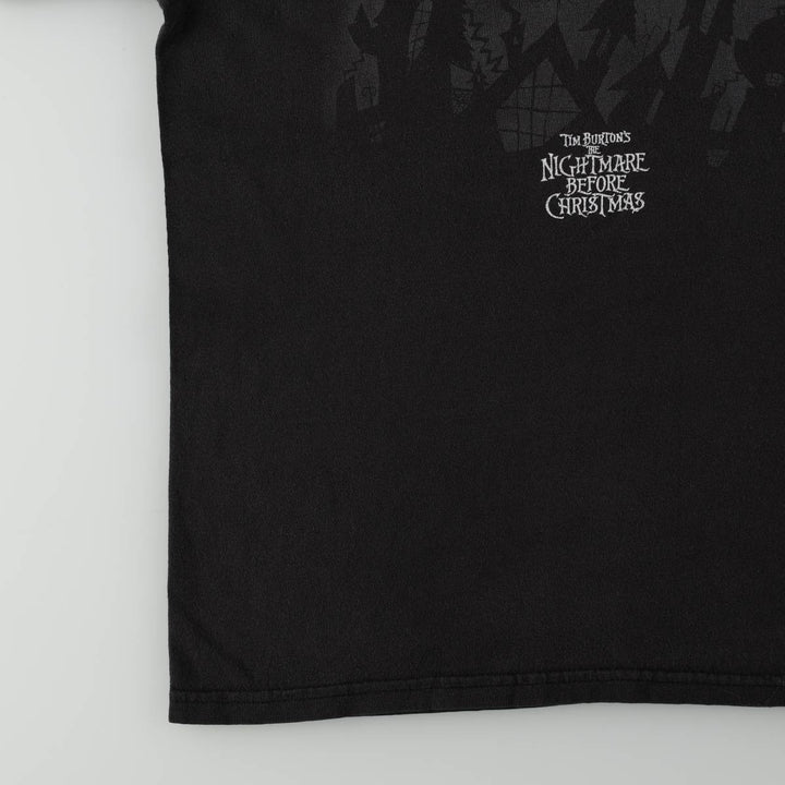 THE NIGHTMARE BEFORE CHRISTMAS Character Print T-Shirt (Men's Size S) unclear black type Vintage Second Hand