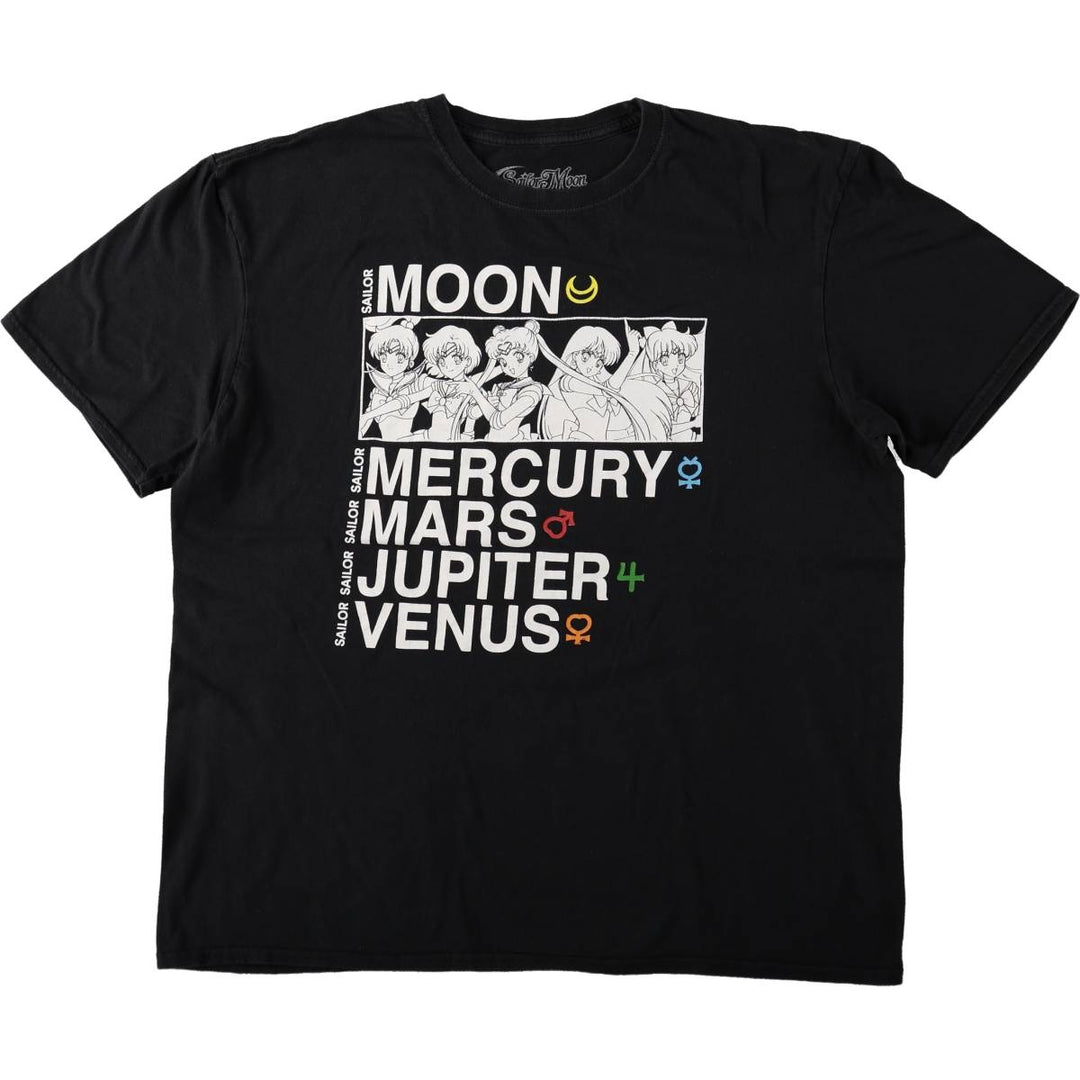 SAILOR MOON Sailor Moon Anime Character Print T-Shirt Men's XL cotton black type Vintage Second Hand